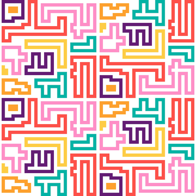 Abstrakcyjny Wzór Kształtu Linii Kolorów 015
