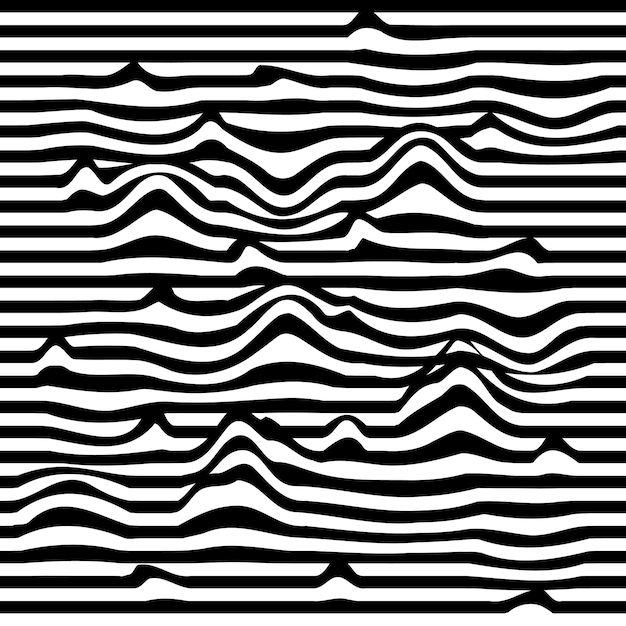 Plik wektorowy abstrakcyjny wzór z falistymi czarno-białymi paskami