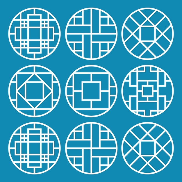 Abstrakcyjny zestaw wektorowy geometrycznych wzorów okrągłych