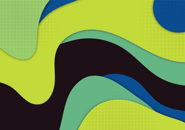 Abstrakcyjny Zielony I Niebieski Motyw W Stylu Grafiki Dekoracyjne Nakładające Się Na Siebie Szablon Projektu Dekoracji Tła