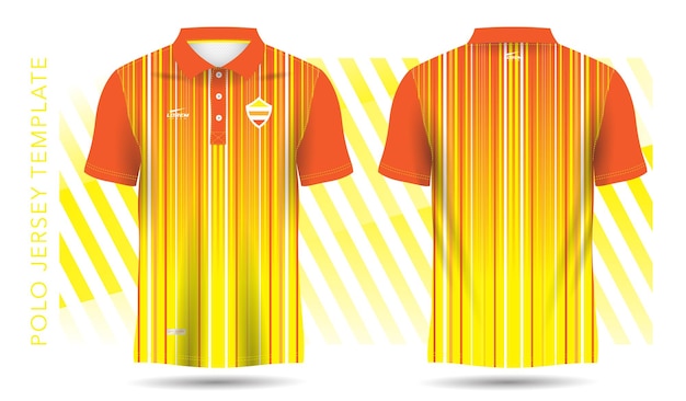 Plik wektorowy abstrakcyjny żółty i pomarańczowy wzór dla koszulki polo i szablonu makiety sportowej