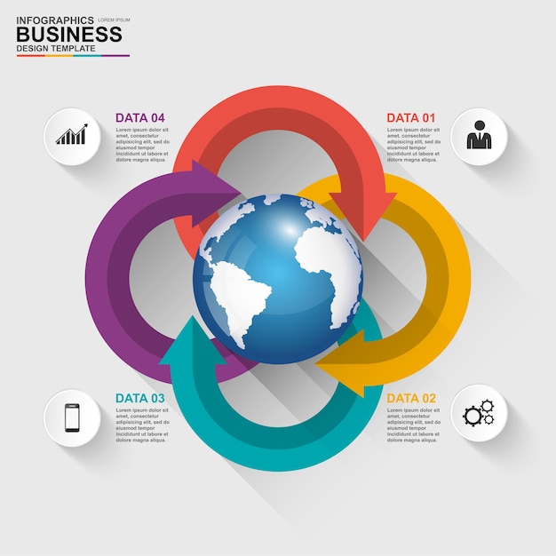 Abstrakt 3d Cyfrowy Biznes Infographic