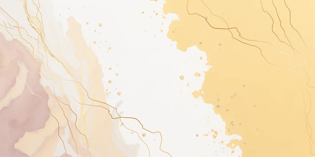 Plik wektorowy abstrakt akwarelowy tło ze złotymi liniami