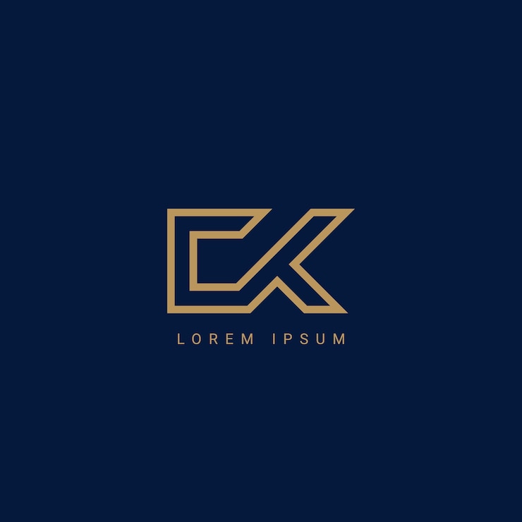 Wektor abstrakt ck kc lub litera ck prosty styl wzór wektorowy projektowania logo biznesowego