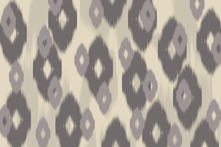Wektor abstrakt geometryczny wzór ikat w kolorze szarym i beżowym