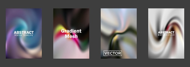 Abstrakt Gradient Mesh Backgrounds Poster Templates Vector Designs