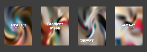 Abstrakt Gradient Mesh Poster Templates Swirl Vector Backgrounds