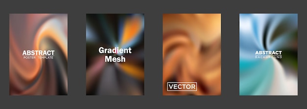 Abstrakt Gradient Mesh Poster Templates Wektorowe tła Projekty