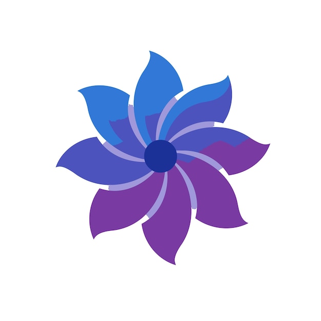 Abstrakt Logo fioletowo-niebieskiego kwiatu