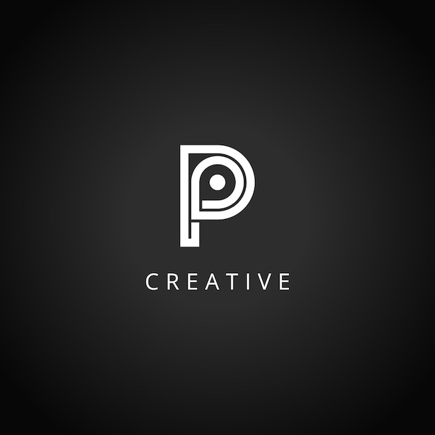 Abstrakt Logo litery P Początkowa lokalizacja Symbol Wektor Ikonka