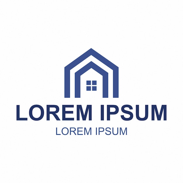 Abstrakt Logo Niebieskiego Domu dla Biznesu Nieruchomości