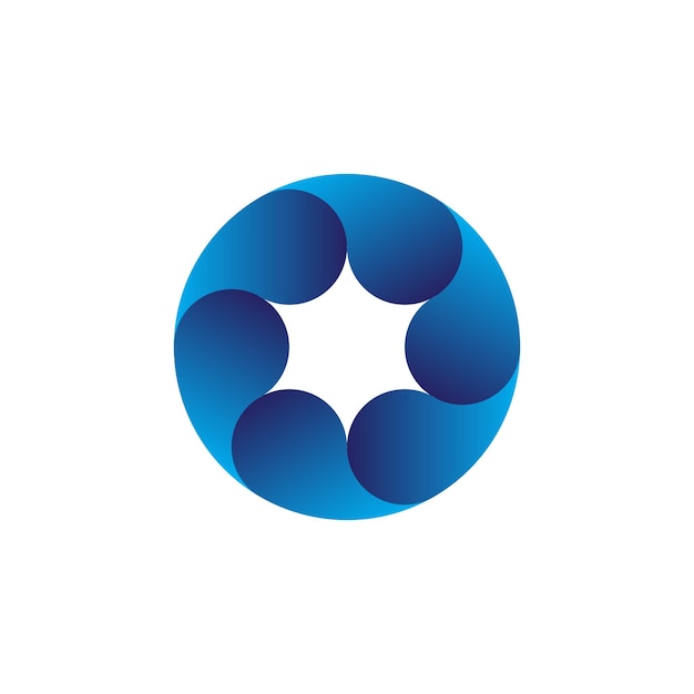 Abstrakt Logo niebieskiego gradientu litery O okrąg