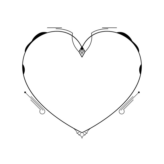 Plik wektorowy abstrakt ręcznie narysowana ramka serce z roślinami doodle 14 lutego koncepcja wakacyjna koncepcja wektorowa