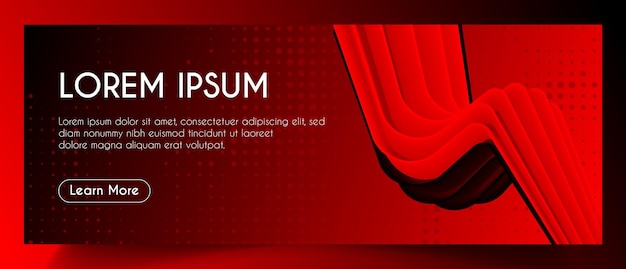 Abstrakt Red Fluid Web Banner Szablon