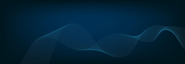Abstrakt szablon banera z niebieskimi falowymi liniami Banner technologiczny