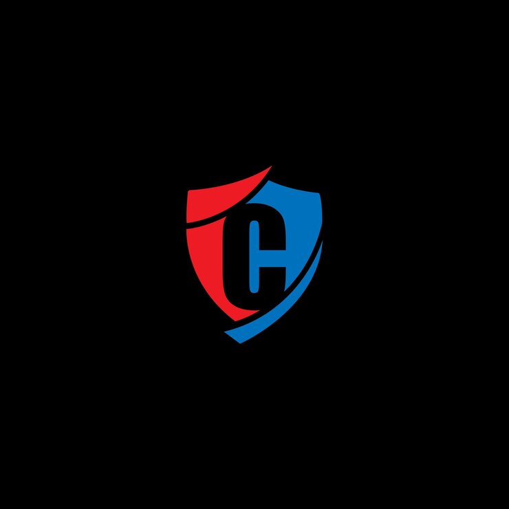 Wektor abstrakt szablon projektu logo tarczy litery c premium nominalny monogram znak biznesowy