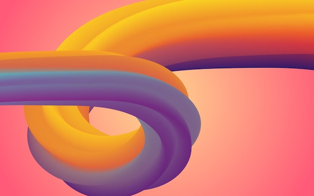 Abstrakt wektorowy projekt 3D gradient Wąż falisty mieszanka linii sztuka płynu jak kształt geometryczny