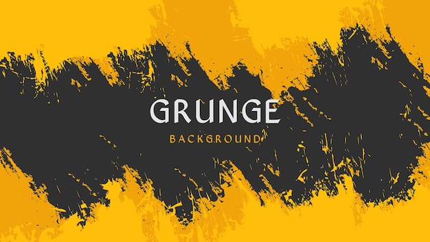 Abstrakt Żółta ramka Scratch Grunge na czarnym tle