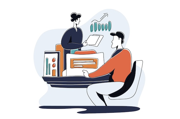 Academic Business Flat Illustration Web Design i Koncepcja Reklamy dla profesjonalnych stron internetowych