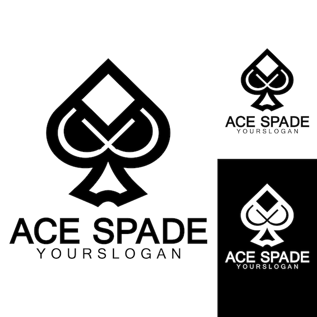 Ace Of Spades Ikona Logo Projektowanie Płaska Ikona Powiązana Dla Aplikacji Internetowych I Mobilnych Może Być Używany Jako Logo Piktogram Ikona Infografika Element Ilustracja