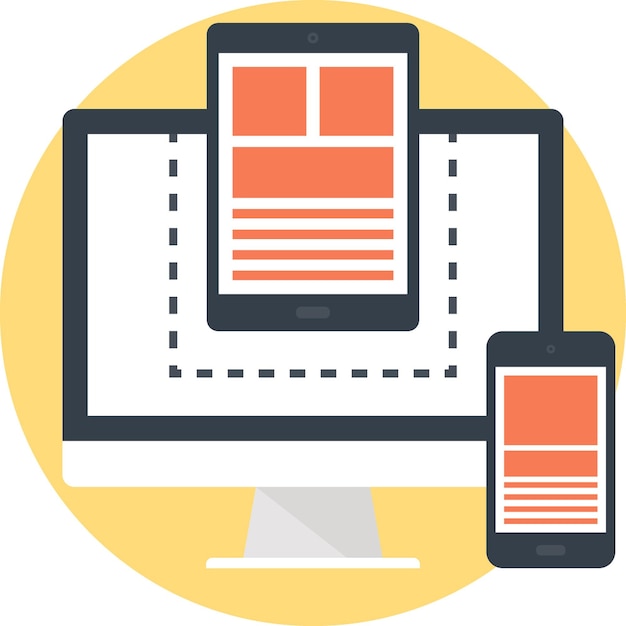 Adaptive Design płaska ikona internetowej