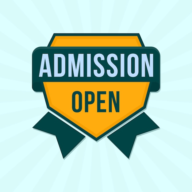 Admission Open Tag Abstract Kształt Banera Edukacyjnego