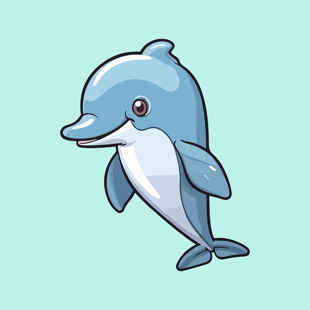 Adorable Dolphin rysunek życia morskiego ilustracja Ocean zwierząt sztuki