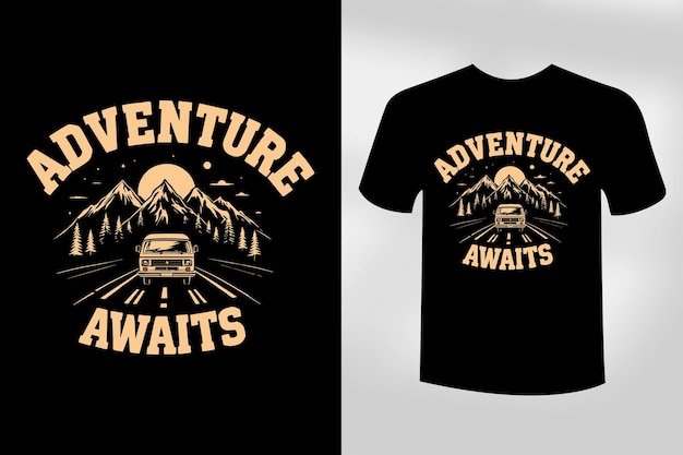 Adventure Awaits Explore Outdoors T Shirt for Adventurers