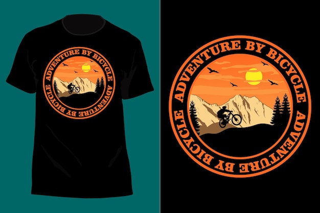 Adventure By Bicycle T Shirt Design Retro Vintage