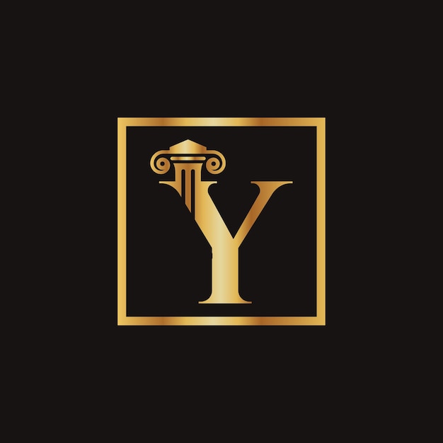 Plik wektorowy adwokat prawo litera y logo z kreatywnym nowoczesnym prostokątnym szablonem wektorowym prawo biznesowe litera y projektowanie logo