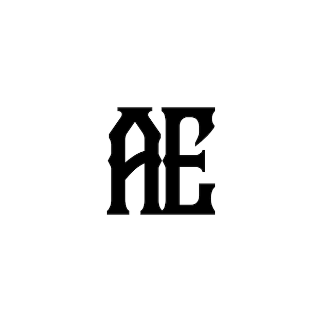 Plik wektorowy ae monogram logo projekt list tekst nazwa symbol monochromatyczny logotyp alfabet znak proste logo