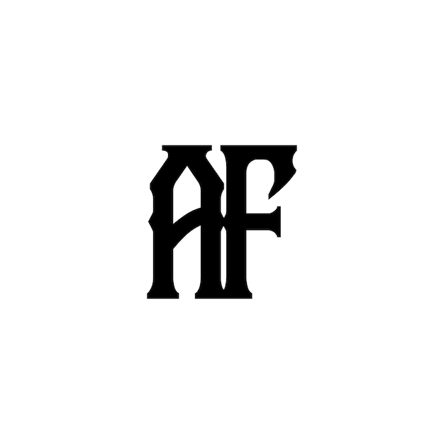 AF Monogram Logo Design list tekst nazwa symbol monochromatyczne logotyp alfabet znak proste logo
