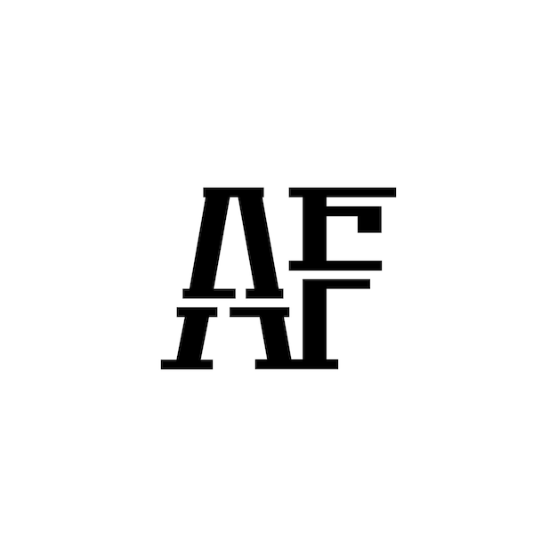 AF Monogram Logo Design list tekst nazwa symbol monochromatyczne logotyp alfabet znak proste logo