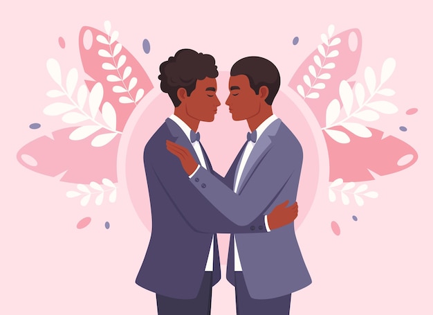 Afroamerykańska Para Gejów Lgbt ślub