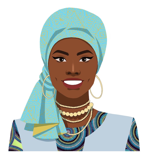 Plik wektorowy afrykańska kobieta z miłym uśmiechem