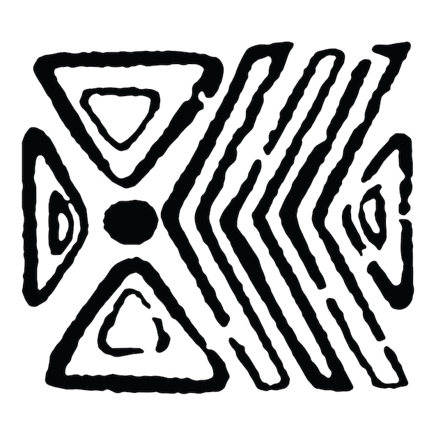 Afrykański folklor Symbol ilustracji wektorowych Tribal Design w wysokiej jakości formacie EPS
