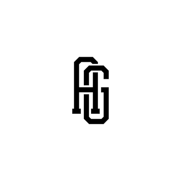 Plik wektorowy ag monogram logo design list tekst nazwa symbol monochromatyczne logotyp alfabet znak proste logo