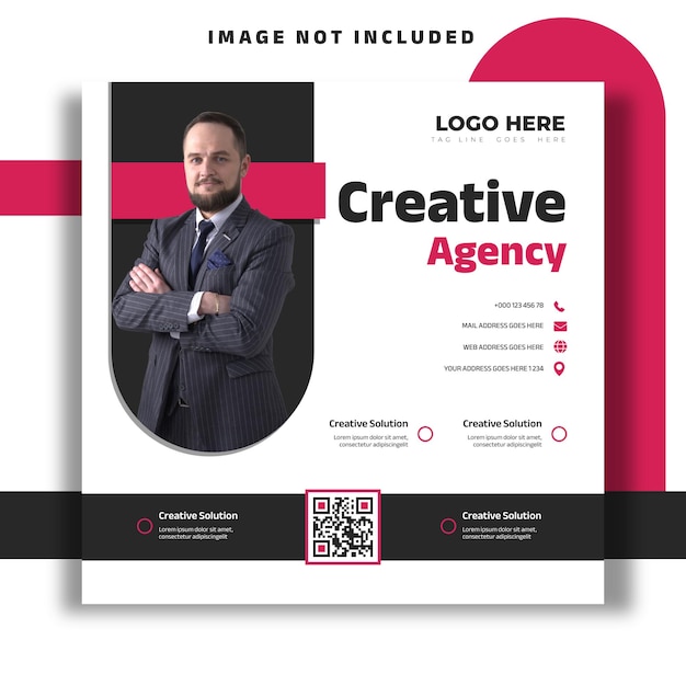 Plik wektorowy agencja marketingowa square digital business creative i szablon banera internetowego