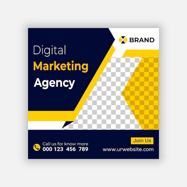 Agencja Marketingu Cyfrowego I Szablon Postu W Mediach Społecznościowych Digital Marketing Agency Banner