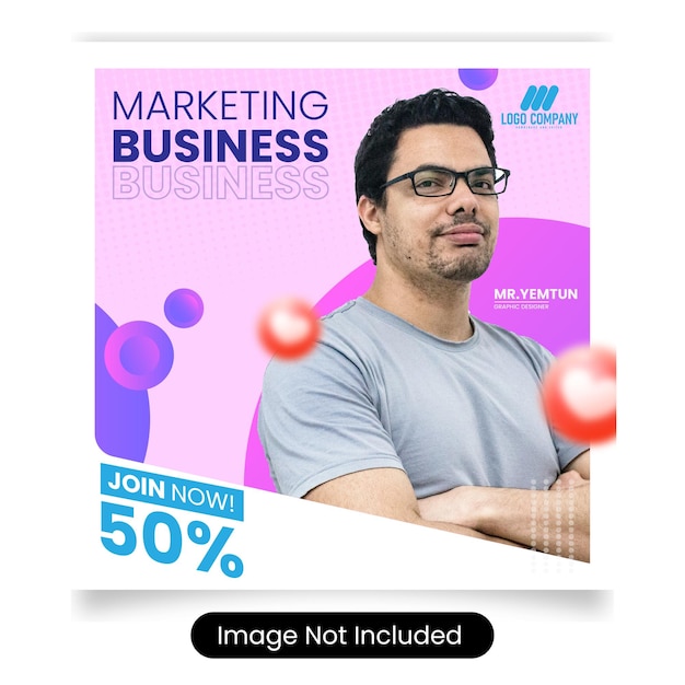 Plik wektorowy agencja marketingu cyfrowego i szablon transparentu dla mediów społecznościowych