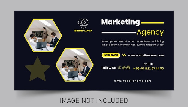 Plik wektorowy agencja marketingu cyfrowego linkedin premium vector template