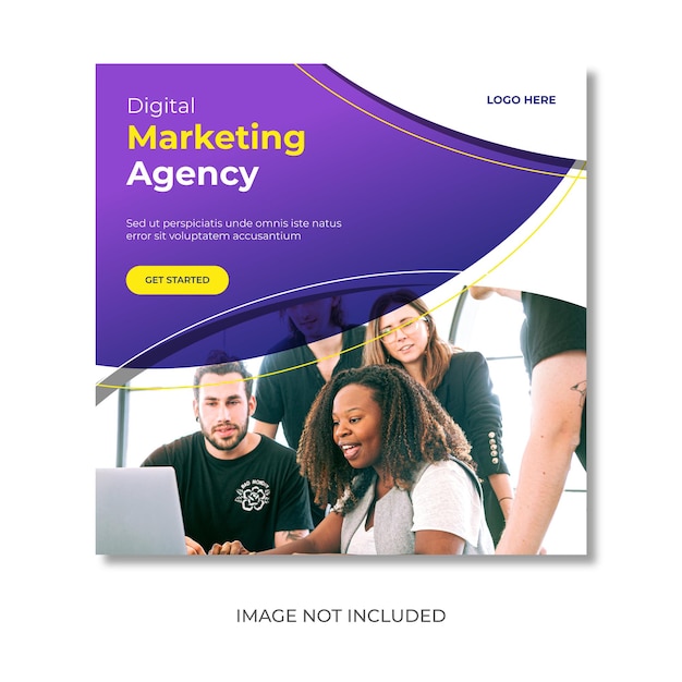 agencja marketingu cyfrowego szablon postu w mediach społecznościowych