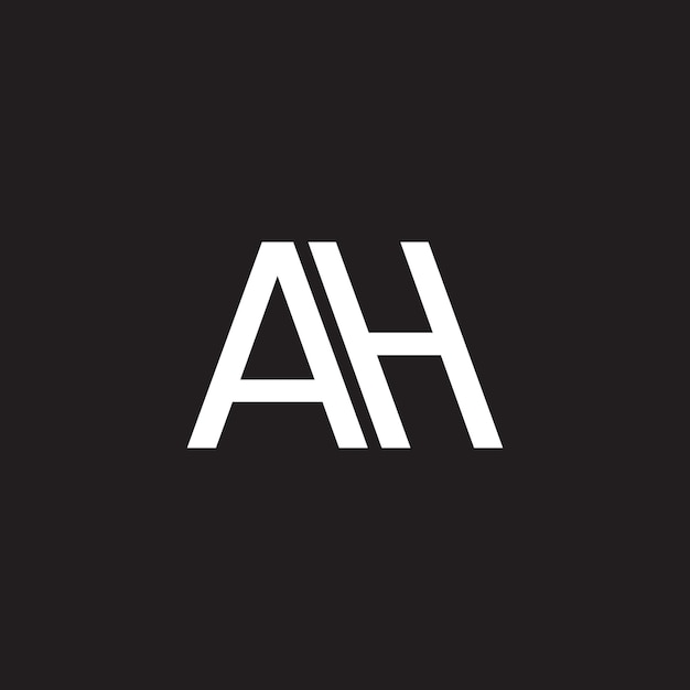 AH litery monogram logo wektorowy szablon projektowania minimalny czarny biały kolor