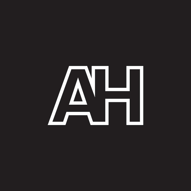 AH litery monogram logo wektorowy szablon projektowania minimalny czarny biały kolor