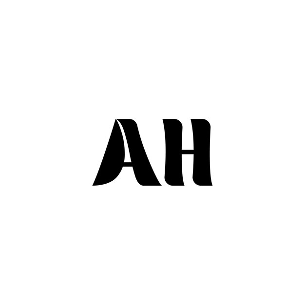 AH Monogram Logo Design list tekst nazwa symbol monochromatyczne logotyp alfabet znak proste logo
