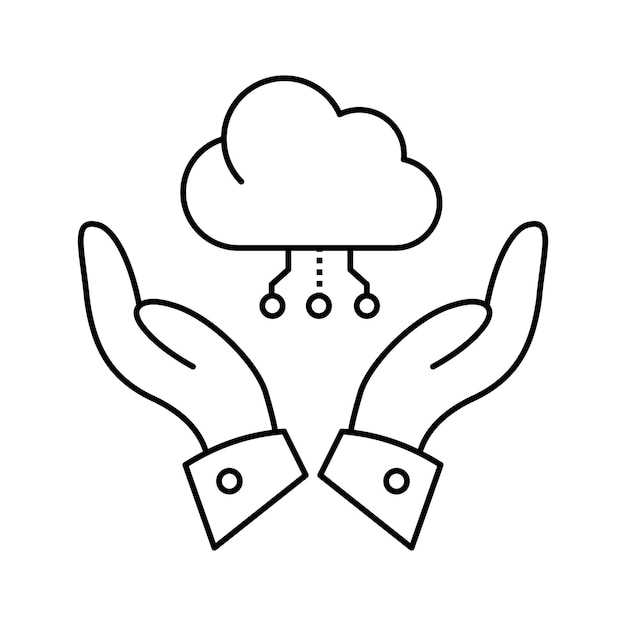 AI Cloud Computing Automation System Wektorowy projekt ikony z edytowalnym uderzeniem