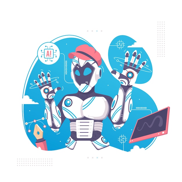 ai generator obrazu koncepcja robota ilustracja projekt