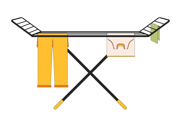 Air dry clothes rack 2D liniowy obiekt z kreskówek