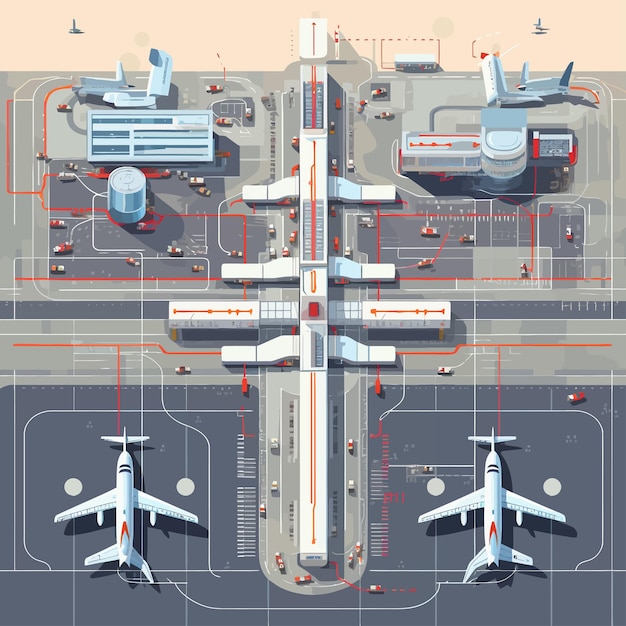 Plik wektorowy airport_passenger_terminal_top_view