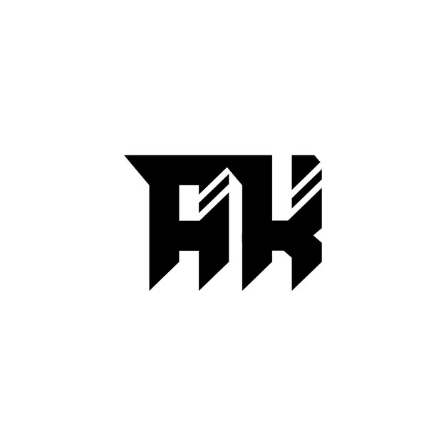 Ak Monogram Logo Design List Tekst Nazwa Symbol Monochromatyczne Logotyp Alfabet Znak Proste Logo